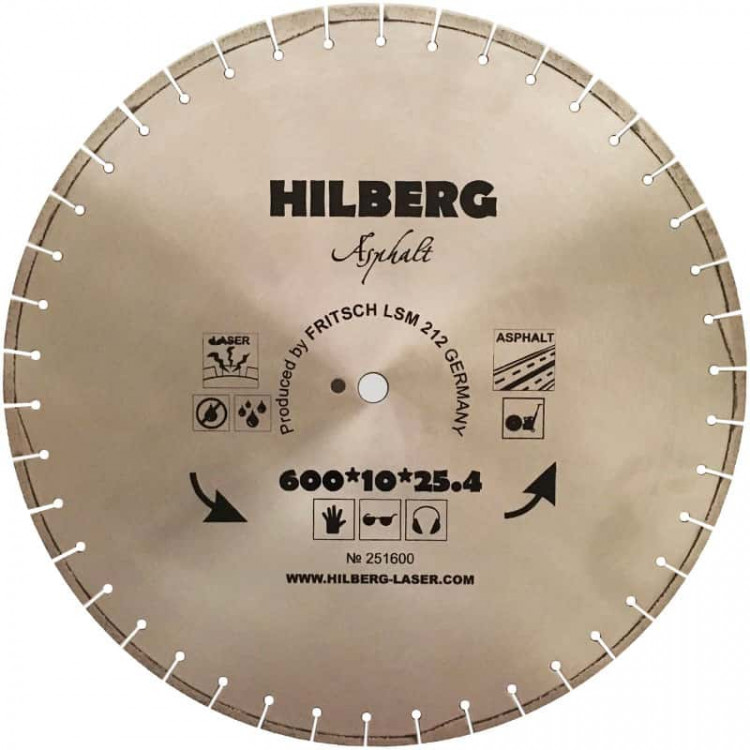 Диск алмазный 600*25,4*12 Hilberg Hard Materials Laser Asphalt 