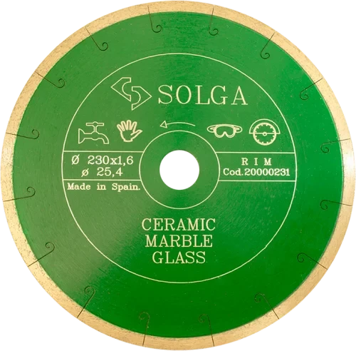 Диск алмазный СОЛГА ДИАМАНТ (Solga Diamant) КЕРАМИКА МРАМОР (CERAMICS MARBLE) сплошной по керамике и мрамору 230х25,4 мм(20000231)