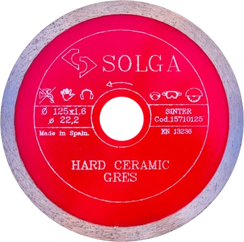 Диск алмазный СОЛГА ДИАМАНТ (Solga Diamant) ТВЕРДАЯ КЕРАМИКА (HARD CERAMICS) сплошной по керамограниту 125х22,23 мм (15710125)