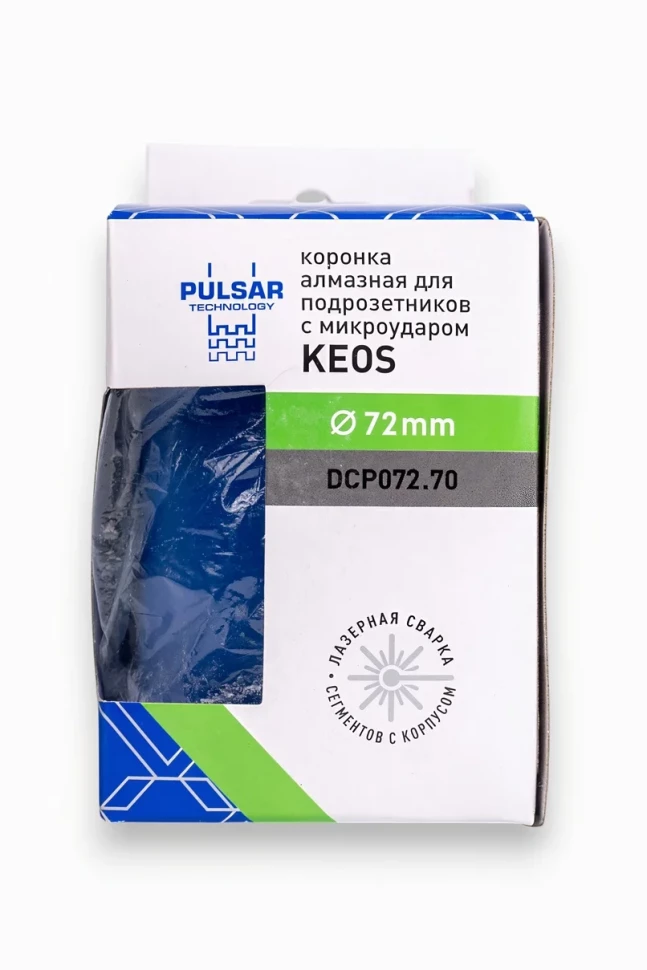 Коронка алмазная по бетону KEOS ПУЛЬСАР (PULSAR) (микроудар) М16 72/70мм (DCP072.70)
