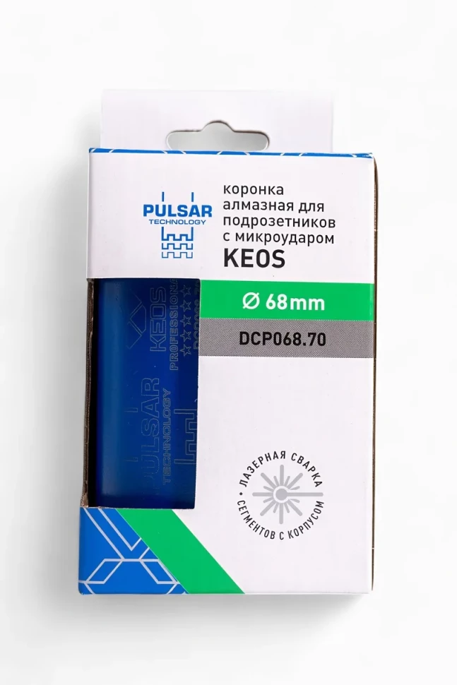 Коронка алмазная по бетону KEOS ПУЛЬСАР (PULSAR) (микроудар) М16 68/70мм (DCP068.70)