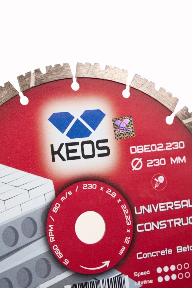 Диск алмазный KEOS ЭКО (ECO) сегментный по бетону 230х22,23 мм (DBE02.230)