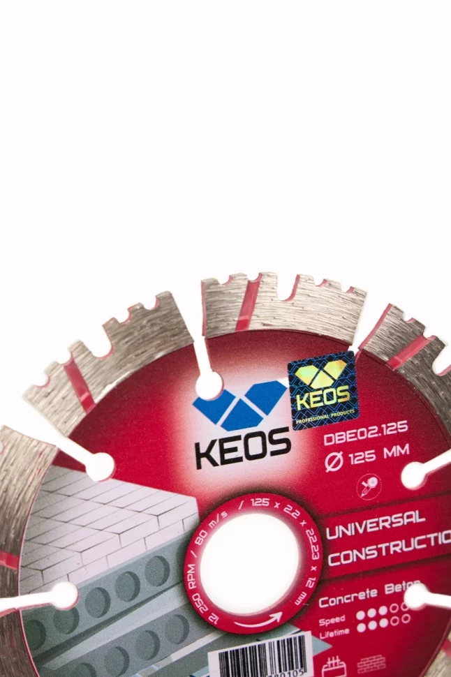 Диск алмазный KEOS ЭКО (ECO) сегментный по бетону 125х22,23 мм (DBE02.125)