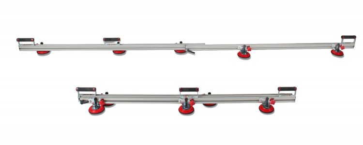 Система транспортировки Slim System Easy Trans RUBI, макс. грузоподъёмность 60 кг. В комплекте 2 телескопические направляющие от 160 см до 320 см, 10 присосок для шероховатых поверхностей 