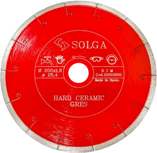 Диск алмазный СОЛГА ДИАМАНТ (Solga Diamant) ТВЕРДАЯ КЕРАМИКА (HARD CERAMICS) сплошной по керамограниту 200х25,4 мм (20010200)